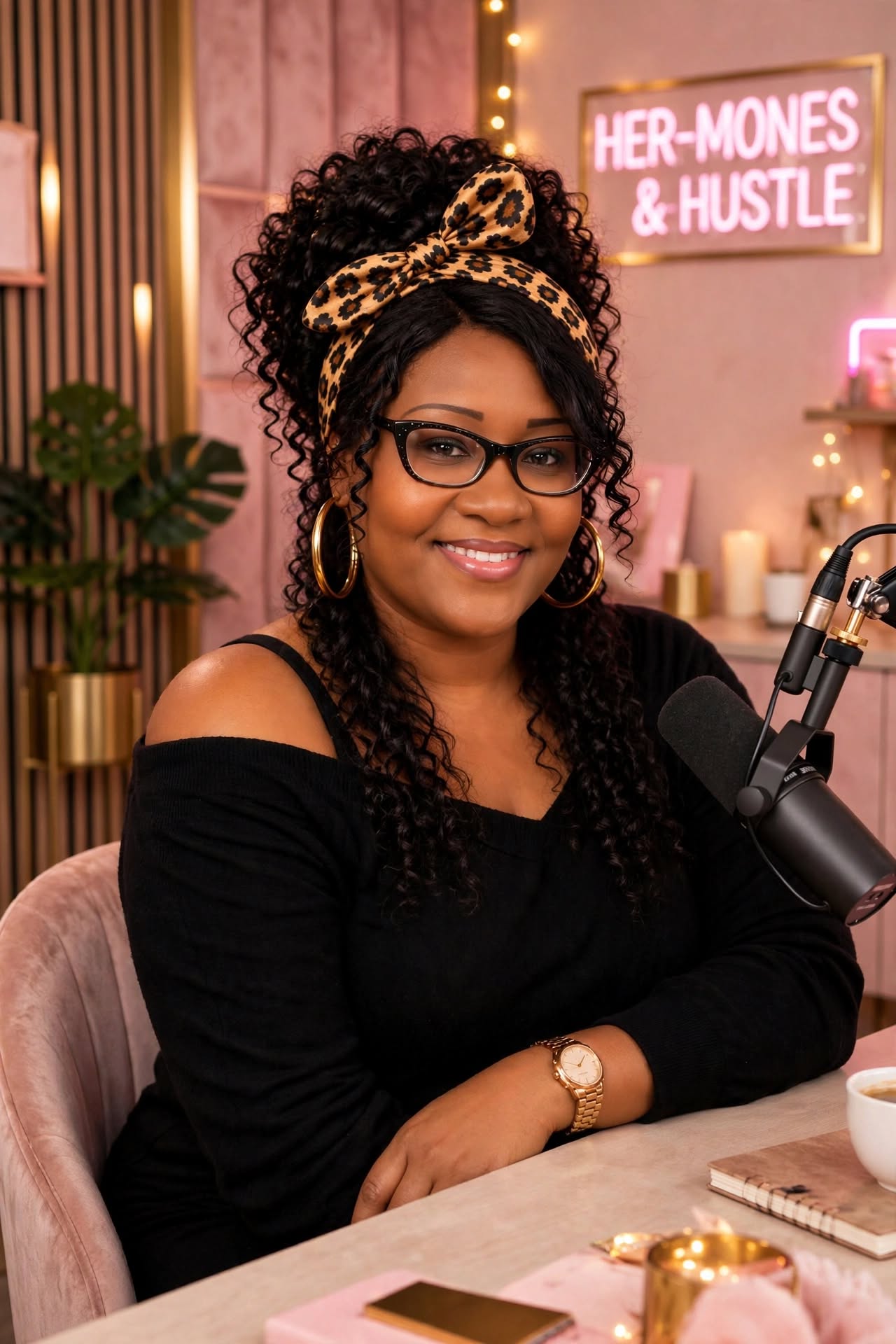 Lavern Marie recording in the HER-MONES & HUSTLE studio